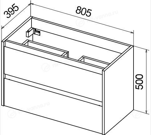 Тумба с раковиной belbagno etna 39 80 bianco lucido