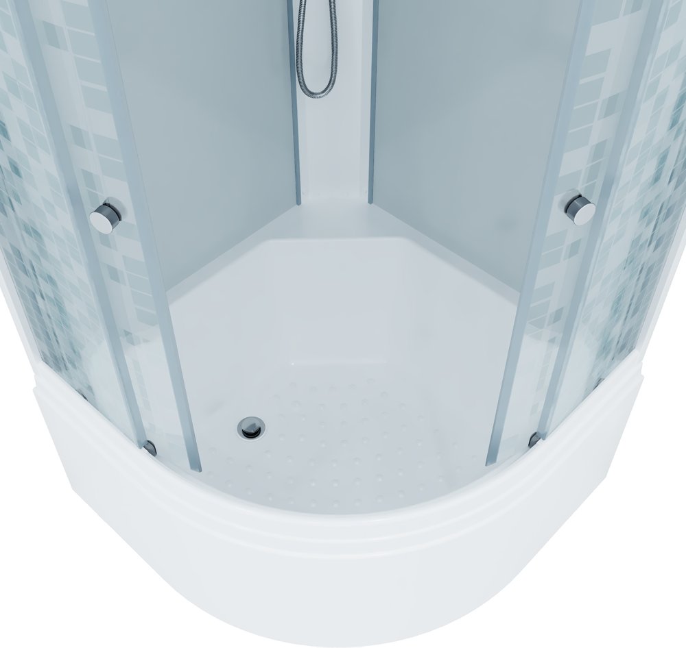 Душевая кабина Тритон Стандарт Б 3 стекло рисунок Мозика  , высокий поддон + смеситель ДН-4