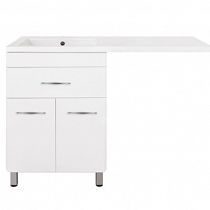 Тумба с раковиной Style Line Валеро 120 L Люкс Plus белая