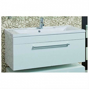 Тумба с раковиной Акватон Мадрид 100 белая 1 ящик, раковина Премьер