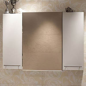 Зеркало-шкаф Corozo Гармония 100 белое/светлое дерево