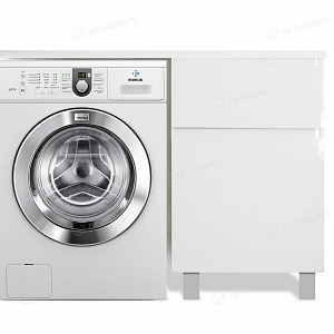 Тумба с раковиной Эстет Dallas Luxe 140 белая/на выбор R под стиральную машину 2 ящика напольная