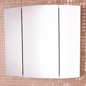 Зеркало-шкаф Comforty Лаура 75 3 белый глянец