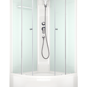 Душевая кабина  Domani-Spa Delight  SLIM 88 High  выс поддон, бел стенки, сатин-мат стекла, без электрики 80*80*218