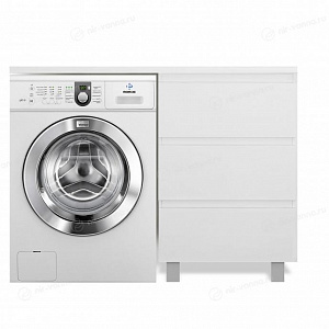 Тумба с раковиной Эстет Dallas Luxe 140 белая/на выбор R под стиральную машину 3 ящика