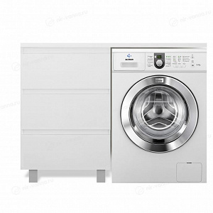 Тумба с раковиной Эстет Dallas Luxe 115 белая/на выбор L под стиральную машину 3 ящика