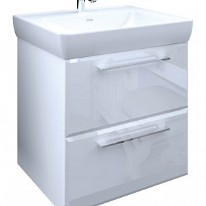 Тумба с раковиной MarkaOne Visbaden 60П с 2-мя ящиками, pure white