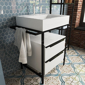 Тумба с раковиной Эстет Comfort Loft 59 белый глянец