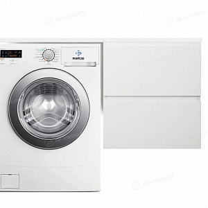 Тумба с раковиной Эстет Dallas Luxe 140 белая/на выбор R под стиральную машину 2 ящика подвесная