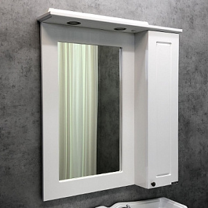 Зеркало-шкаф Comforty Палермо 80 белый глянец R