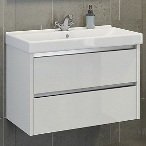 Тумба с раковиной Comforty Дублин 75 белый глянец