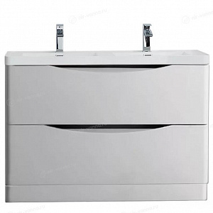 Тумба с раковиной BelBagno Stile Moderno Ancona-N 120 Bianco Lucido напольная с двумя чашами