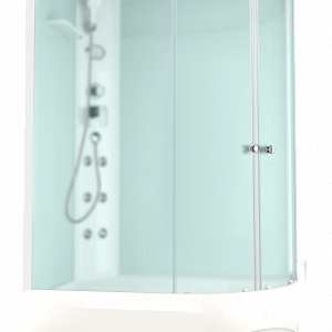 Душевая кабина DOMANI-Spa Delight Slim 128 L Левая  , кнопочный блок управления, вертикальный гидромассаж,  светлые стенки, размер 120*85*218см,