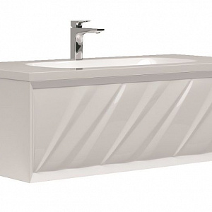 Тумба с раковиной MarkaOne Glace 100П с 1-м ящиком, white