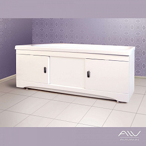 Экран под ванну раздвижной 160 см МДФ белый