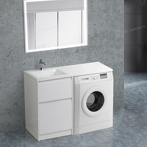 Тумба с раковиной BelBagno Stile Moderno Kraft LVD 58/120 L под стиральную машину Bianco Opaco