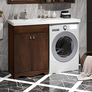 Тумба с раковиной Opadiris Клио 120 антикварный орех под стиральную машину