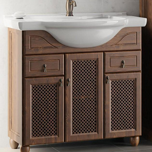 Тумба с раковиной Opadiris Тибет 80 антикварный орех (фасад решетка)