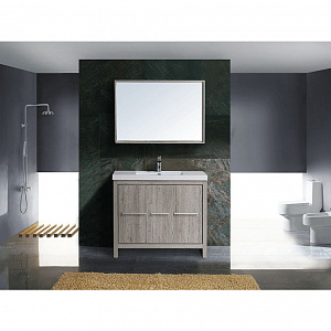 Комплект мебели для ванной Black&White 100 SK-100 дуб серебристый
